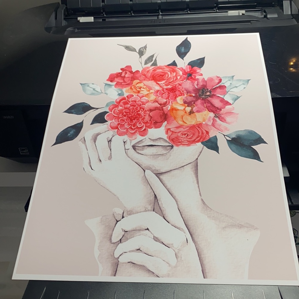 Watercolor Floral Woman Portrait Wall Art Illustration Print Poster Unframed - Picture 17 of 17